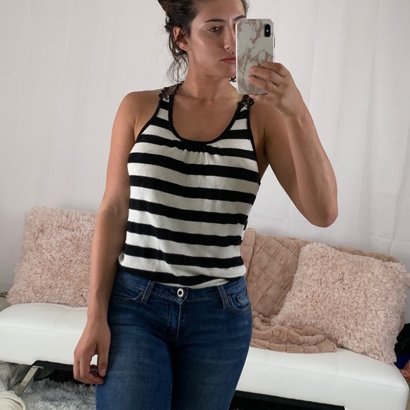 Striped flowy top size large - Picture 1 of 4